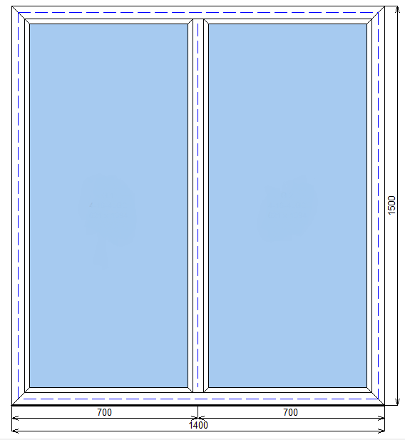 Окно ПВХ REHAU 70 мм 1400 х 1500 - фото 1 - id-p91836243