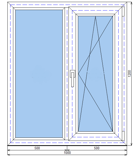 Окно ПВХ Brusbox 70 мм 1000 х 1200 - фото 1 - id-p91835002