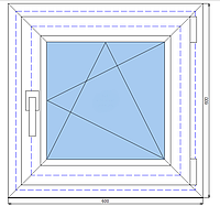 Окно ПВХ REHAU 70 мм 600 х 600