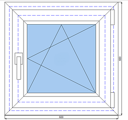 Окно ПВХ REHAU 70 мм 600 х 600