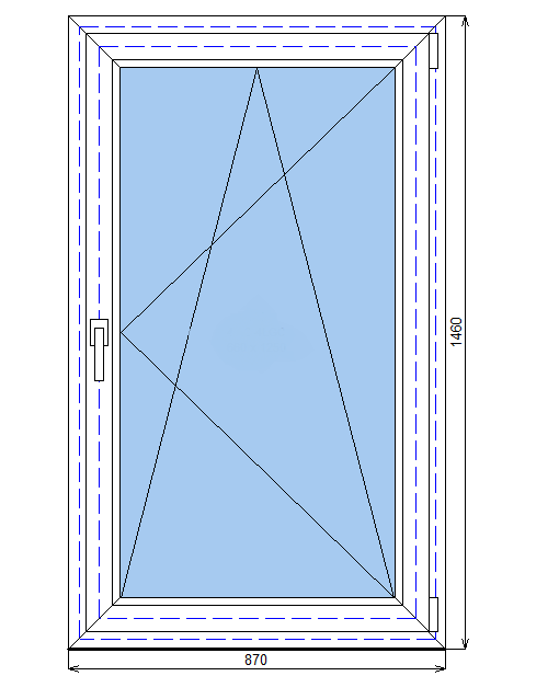 Окно ПВХ REHAU 70 мм 860 х 1460