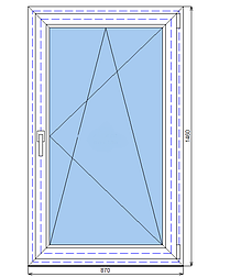 Окно ПВХ REHAU 70 мм 860 х 1460