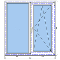 Окно ПВХ REHAU 70 мм 1300 х 1400