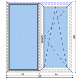 Окно ПВХ REHAU 70 мм 1300 х 1400