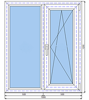 Окно ПВХ REHAU 70 мм 1000 х 1200