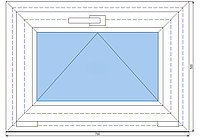Окно ПВХ Brusbox 70 мм 700 х 500