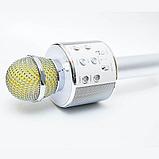 Караоке микрофон WSTER WS-858 с изменением голоса (серебро), фото 2