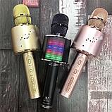 Беспроводной караоке микрофон YS-66  (розовое золото) с изменением голоса . Высокое качество звука!, фото 3
