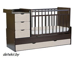 Детская кровать-трансформер СКВ Жираф 540038-212 венге/серый текстиль