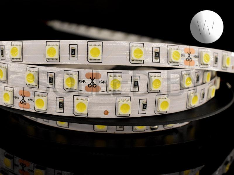 Светодиодная лента SMD 5050 60LED 14,4W 24V IP33 белый холодный