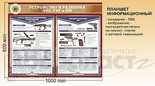 Планшет информационный "Устройство и разборка  АКС 74-У  и ПМ"