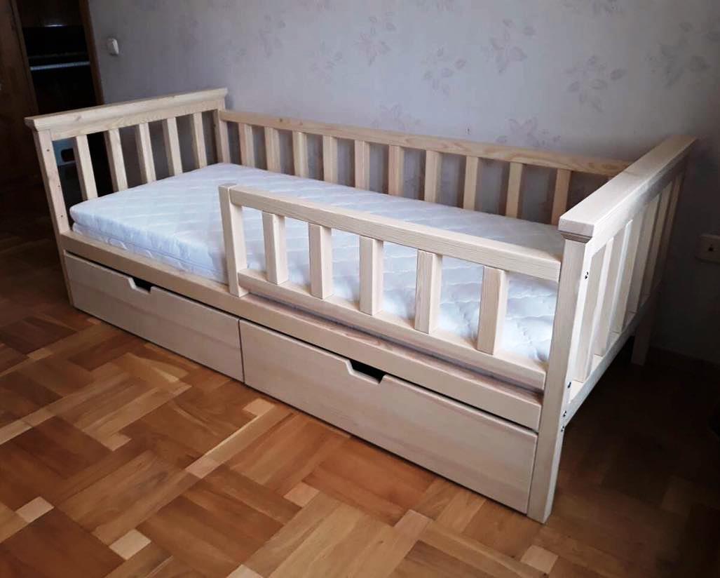 Детская кровать с ящиками "Лотос 5" цвет натуральная сосна 190х80, Да - фото 1 - id-p179636962