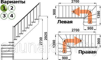 Лестница для дома К-001м/1 - фото 3 - id-p59321400