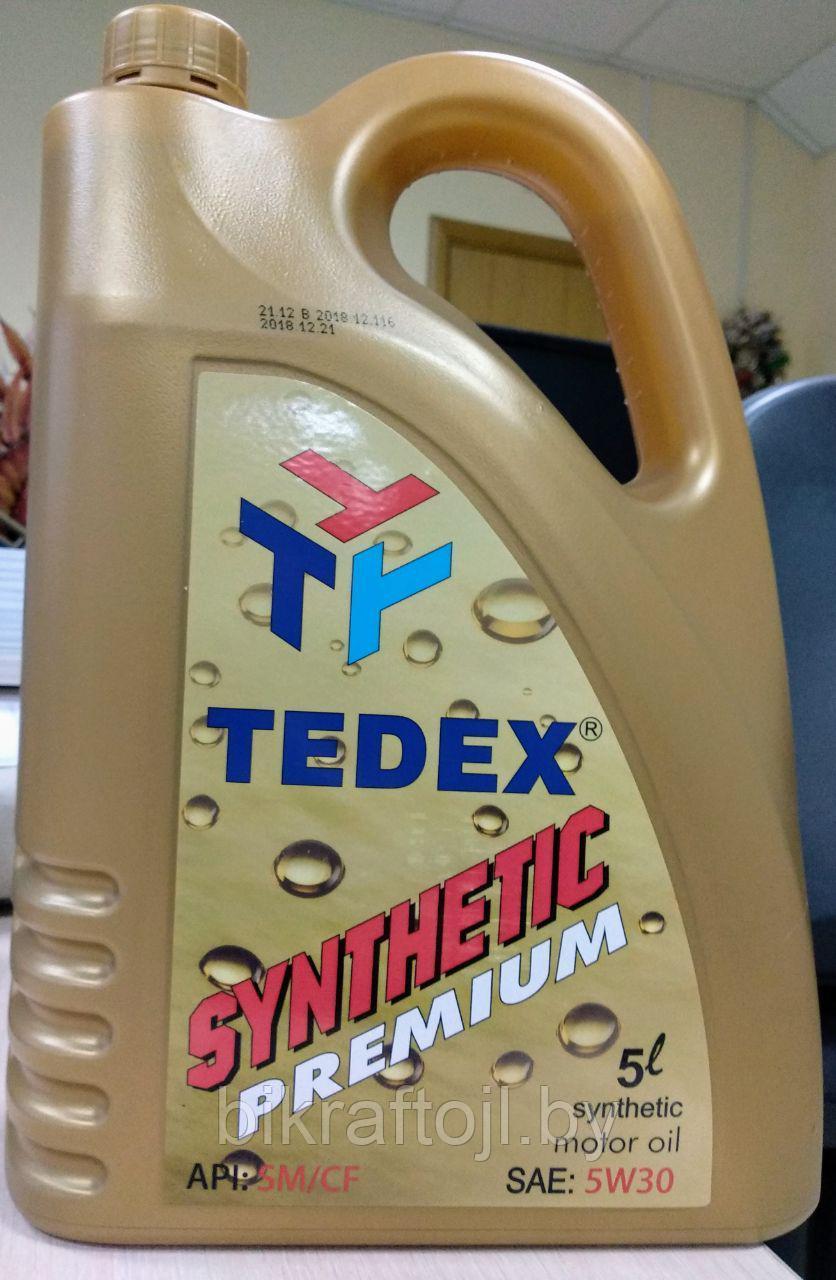 Масло моторное TEDEX Synthetic Premium Motor Oil 5W-30 API SM/CF (канистра 5 л) - фото 1 - id-p90697406