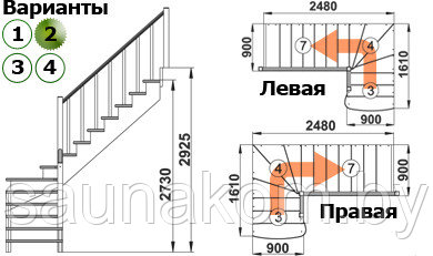 Лестница для дома К-001м/2 - фото 3 - id-p7119052