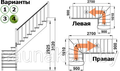 Лестница для дома К-001м/4 - фото 2 - id-p7119054