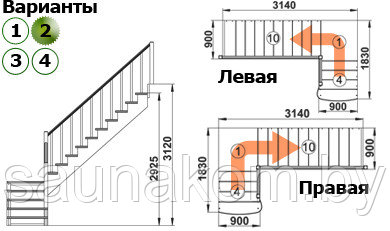 Лестница из сосны К-002м/2 - фото 3 - id-p7119059