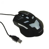Мышь LuazON L-062, игровая, проводная, оптическая, подсветка, 3600 dpi, USB, черная