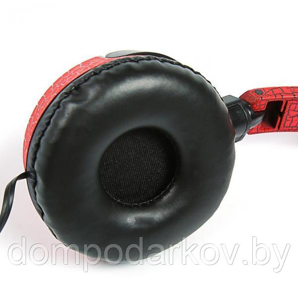 Наушники накладные LuazON LV-150, микрофон на проводе, красно/черные - фото 5 - id-p91945601