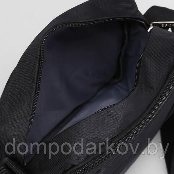Планшет мужской, 2 наружных кармана, регулируемый ремень, цвет чёрный - фото 5 - id-p91945609