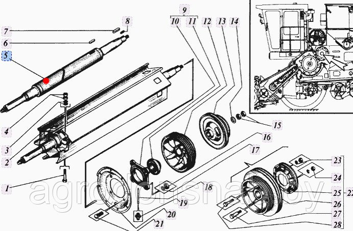 Вал отбойного битера 10.01.21.602А
