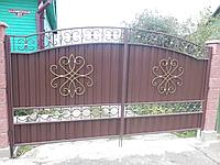 Распашные ворота №36, размер 320х140см, без установки, без столбов