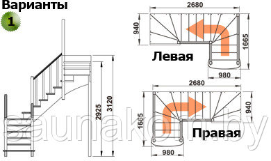 Лестница из сосны К-009м/1 - фото 3 - id-p5201564