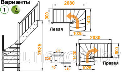 Лестница из сосны К-009м/2 - фото 3 - id-p91968200