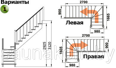 Лестница из сосны К-021м - фото 3 - id-p5201578