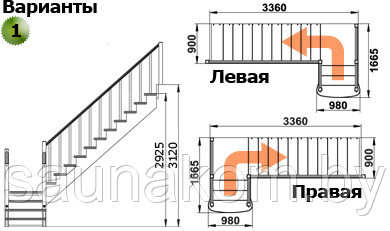 Лестница из сосны К-022м - фото 3 - id-p5201609