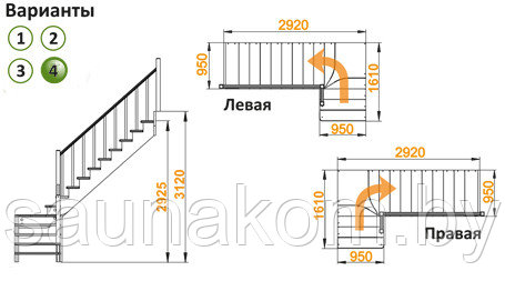 Лестница из сосны К-031м/4 - фото 3 - id-p91968594