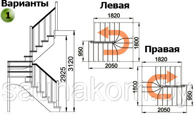 Лестница из сосны К-034м - фото 3 - id-p36432781