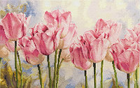 Набор для вышивания крестом «Розовые тюльпаны».