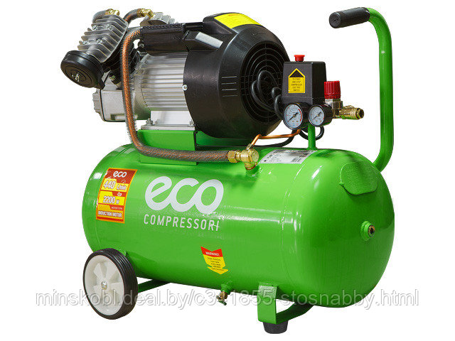 Компрессор ECO AE-502-3 (440 л/мин, 8 атм, коаксиальный, масляный, ресив. 50 л, 220 В, 2.20 кВт)