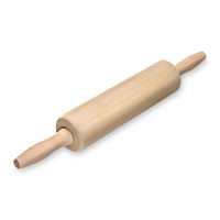 Скалка деревянная бук 50см профессиональная с крутящейся ручкой