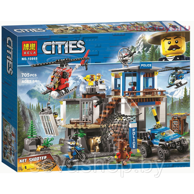 Конструктор Bela Cities 10865 Полицейский участок в горах (аналог Lego City 60174) 705 деталей