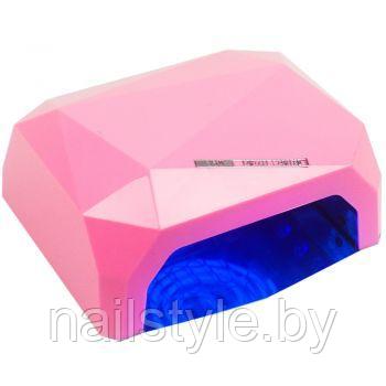Лампа для сушки ногтей Diamond (Кристалл)  36W гибридная UV LED  Розовая