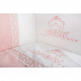 Комплект в кроватку LAPPETTI "КАРЕТА" из 6 предметов Розовый