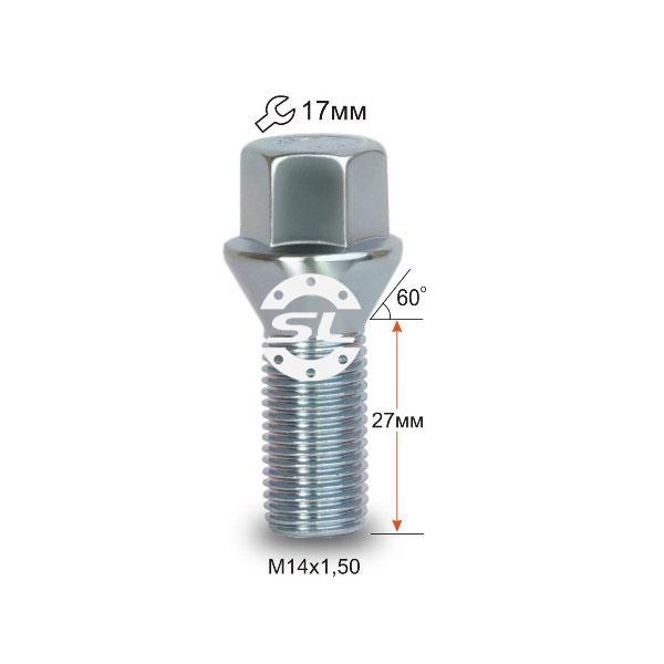 Болт крепления колеса М14*1,5*27(28) конус ключ 17 VW, Audi, Mercedes - фото 3 - id-p91997968