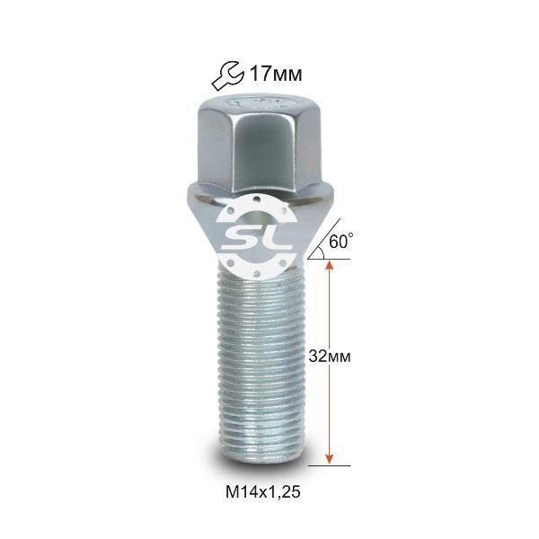 Болт крепления колеса М14*1,25*32 конус ключ 17 BMW - фото 1 - id-p91999270