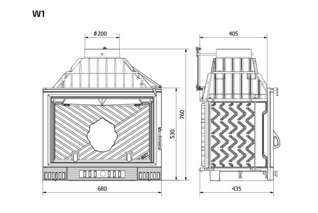 w1 с шибером размеры топки