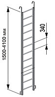 Лестница навесная алюминиевая с кронштейнами ЛНАстк-1.5