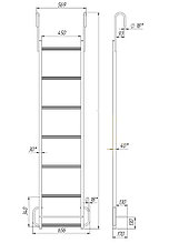 Лестница навесная алюминиевая с алюминиевыми крюками ЛНАак-1.5