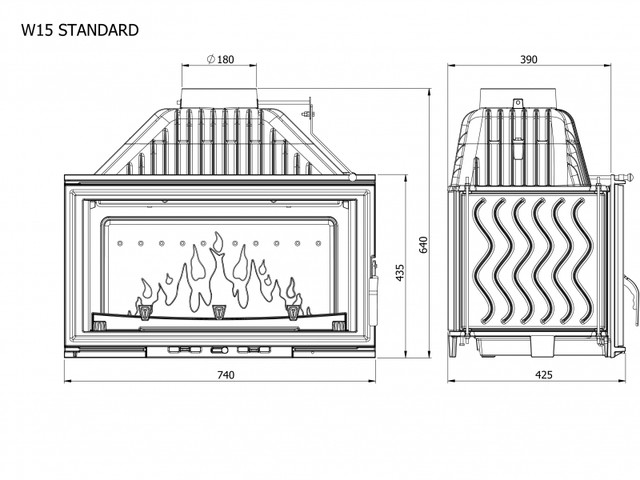w15 с шибером размеры топки