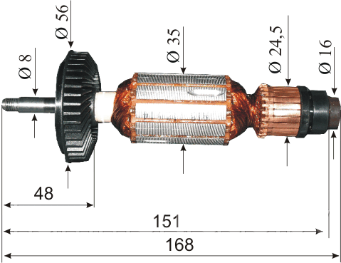 1604010A21 Ротор с вентилятором для GWS 11-125 CI/CIE - фото 2 - id-p91984451