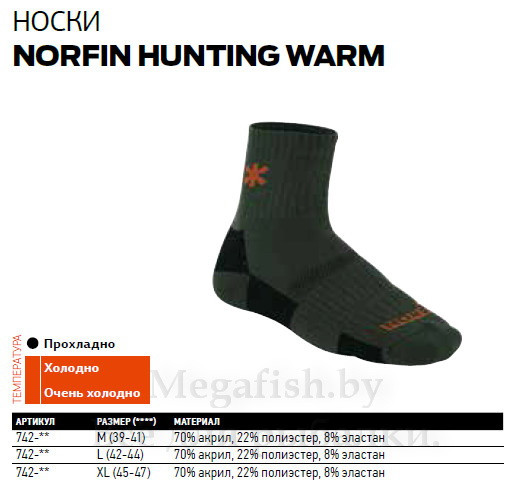 Термоноски Norfin Hunting Warm - фото 3 - id-p92069748