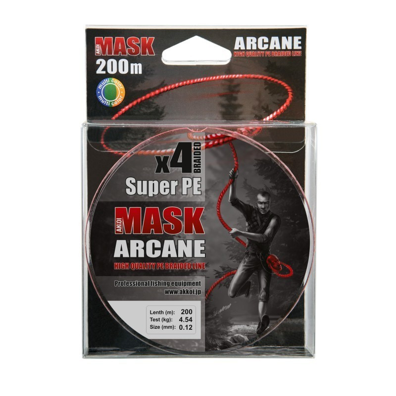 Шнур плетёный Mask Arcane X4-200 Диаметр: 0.18mm. / 7.71 kg. - фото 1 - id-p92070344