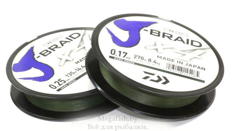 Леска плетеная J-Braid X4 135м (3.8кг) 0,10мм green - фото 1 - id-p92075340