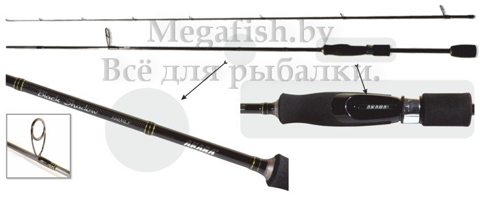 Удилище спиннинговое Akara Black Shadow 762MLF TX-30 (2,3м; 3,5-10,5г.) - фото 3 - id-p92076456