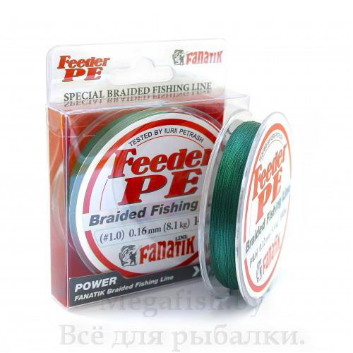 Шнур плетеный FANATIK Feeder PE X4 140m (#1.0) 0.16mm 8.1kg GREEN - фото 1 - id-p92076849